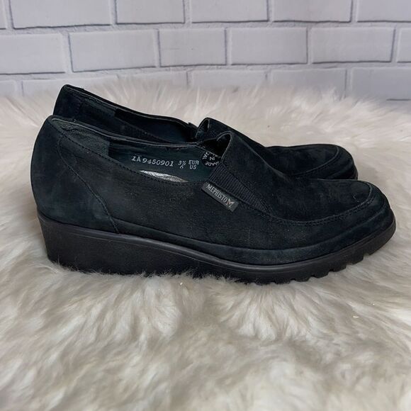 Mephisto AirJet Black Suede Slip On Flats Sz 6 - Picture 4 of 6